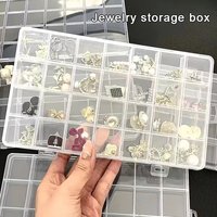 Z. 28 Grids Transparent Organizer Box Plastic Square Organizers Storage Boxes For Home Makeup Jewelry Accessories Organizer