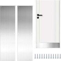 2Pcs/set Door Protector Plate stainless steel Metal Kick Plate Door Protector For Interior Exterior Doors Door Kick Plate