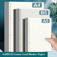 60 Sheets Stationery Refill Notepad Loose Leaf Binder Paper A4/B5/A5 Diary Blank/Grid/Lined School Supplies Notebooks Useful