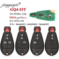 jingyuqin GQ4-53T Fobik Remote Car Key 433MHz ID46-PCF7961A Chip for Dodge RAM 1500 2500 3500 4500 2013-2018 56046953 68159655