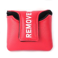Red PU Leather REMOVE BEFORE FLIGHT Magnetic Closure Golf Headcover Square Large Mallet Putter Covers