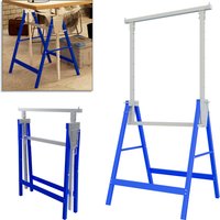 2/4/6-Pack Folding Sawhorses, 7-Level Adjustable Metal Work Stands