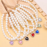 Adjustable Bling Neck Ornament Pearl Necklace Fashion Princess Accessory For Cat Kitten Small Dog Chihuahua Pet Supplies
