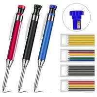 Red Black Blue 2.8mm Metal Woodworking Mechanical Pencil Built In Pencil Sharpener Multi-Color 2B Lead Core Deep Hole Marker
