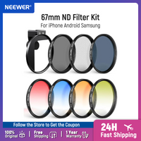 NEEWER 67mm ND Filter Kit with Cold Shoe Phone Filter Clip,Compatible with iPhone 17 16 Android Samsung Galaxy S26 Ultra