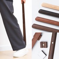 Wooden Shoehorn Beech Wood 55cm Long Handle Shoe Horn Magnetic Base No-Bend Shoe Helper for Elderly Pregnant Women Lazy Adults
