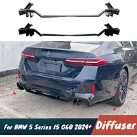 For BMW 5 Series I5 G60 M Sport 2024+ Car Rear Bumper Diffuser Splitter Spoiler Black Carbon Body Kit Modification parts