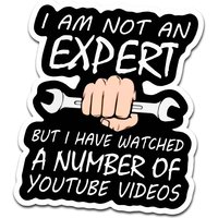 Not An Expert Mechanic for Background Car Stickers Luggage Living Room Window Water Bottles Home Kid Cute Cartoon