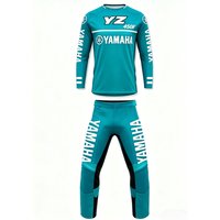 Summer Yamaha Fashion Trend in Blue and Green Long Sleeved Pants Set for Men Women Sun Protection Motorcycle Riding Sportswear