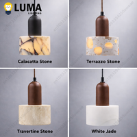 Nowoczesna lampa wisząca z naturalnego kamienia, lampa wisząca z kamienia travertynowego/marmurowego/terrazzowego/kalacatta do wyspy kuchennej, sypialni, przy łóżku