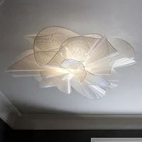 Nordic hallway ceiling chandelier Black/White PVC flower Pendant Lights living room Bedroom lights decoration modern led lights