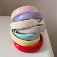 Korean candy color bright patent leather sponge headband high cranial top fashion women hair accessories