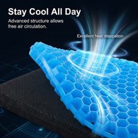 2Pcs Gel Seat Cushion – Summer Breathable Honeycomb Anti-Slip Pad, Relieves Back & Tailbone Pain for Home Office Wheelchair Car