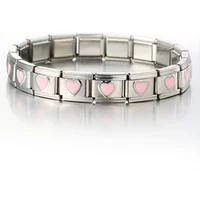 Italian Charm Heart Flower Butterfly Cross Dolphins Stainless Steel Elastic Bracelet Link Bangle For Women Men Daily Party Gifts