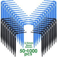KESLA 50-1000pcs Greenhouse 3/5m Hose Drip Irrigation Drippers 1/8'' Bending Arrow Emitters Garden Potted Micro Watering System