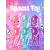 New Anti-stress Squeeze Toy Cute Baby Shape Stress Relief Toy Shining Squishy Baby Stretchable Slow Rising Toy For Friends Gift