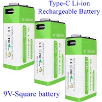 Brand New 9V Battery 16800mAh Lithium-ion Rechargeable Battery Type-C Battery 9V Multimeter Microphone Toy Remote Control KTV