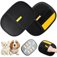 2x Electrostatic Pet Hair Removal Gloves Brush Double-sided Pet Grooming Glove