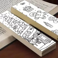 32pcs Christmas Graffiti Coloring Bookmarks, Blank Line Art Page Markers, DIY Craft Supplies, Christmas Decor,Classroom Rewards