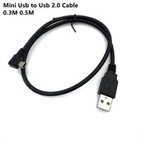 USB 2.0 Male to Mini USB UP Down Left Right Angled 90 Degree Cable 0.25m 0.5m for Camera MP4 Tablet
