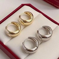 925 Sterling Silver Classic Fashionable 10-16mm Hoop Earrings For Women Engagement Wedding Fashion High Quality Fine Jewelry