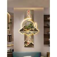 Design Luxury Wall Clocks Living Room Led Wall Watch Silent Horloge Murale Home Decoration LED Display Wall Lighting Fixtures