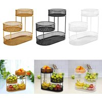 Countertop Fruit Basket Metal Wire Storage Basket Counter Serving Tray Space Saver Serving Stand Vegetables Storage Rack