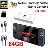 Console de jeu HD M27 Portable de poche rétro Console de jeu vidéo 7.0 "écran IPS 1024*600 affichage lumière RGB Support Emelec
