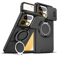 Magnetic Ring Stand Phone Case For Realme 16 Pro Plus Slide Camera Lens Protection TPU Frame Plastic Shockproof Cover Fundas