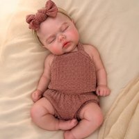 33cm Cuddly Close Eyes Full Solid bebe reborn de silicona Girl Dolls With Open Mouth & Painted Skin Soft Touch Lifelike Doll