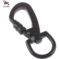 Multifunctional D-type Buckle Auto Locking Carabiner With Swivel Rotating Ring For Outdoor Keychain Pet Leash Hook