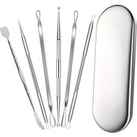 6pcs Beauty Set Stainless Steel Removal Tool for Blackheads and Pimples,Facial Nose Blackhead Remover with Different Designs