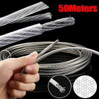 1-4mm Stainless Steel Wires Ropes Rustproof Lifting Line Flexible Aircraft Cable Wire Rope for Clothesline Zipline Deck Railing