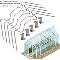 100Pcs Greenhouse Glass Clamps Stainless Steel Clip Frame W Type Clips Fixing Pane Greenhouse Clips Glass Frame Fixing Clamp