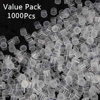 500/1000Pcs Plastic Disposable Tattoo Ink Cups With Base Pigment Clear Holder Container Cap Tattoo Accessory Permanent Makeup