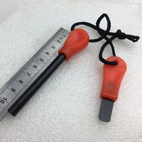 Outdoor Fire Starter Ferro Rod with Plastic Handle Magnesium Flint Rod with Striker Portable Emergency Ignition Tool for Camping