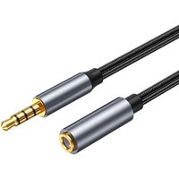3.5mm Jack Aux Audio Male to Female Extension Cable with Sleeve 4 Pole with Microphone Stereo for PC Headphone Car Speaker Mic