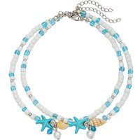 Bohemian Style Anklet Starfish Conch Beaded Foot Chain Adjustable Pearl Pendant Jewelry Gifts for Women Summer Vacation Wear