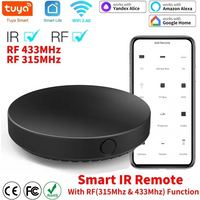 Tuya WiFi IR RF Remote Control 315 433 MHz Universal For All Air Conditioner TV LG Smart Life App Work with Alexa
