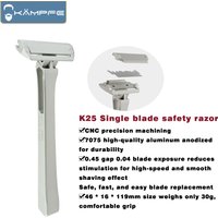 KAMPFE K25 Manueller Einzelklingen-Sicherheitsrasierer CNC-Präzisionsbearbeitetes Aluminium Rasiermesser Sanfte Rasur