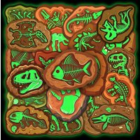 20PCS Glow in Dark Dinosaur Fossil Stickers Prehistoric Animal Skeleton Waterproof Luminous Decals for Phone Case Water Bottle