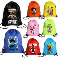 Dragons Ball Drawstring Bags Goku Anime Figure String Pocket Swimming Pool Clothes Shoes Storage Waterproof Gym Backpack Gifts