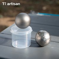 Tiartisan 40mm Titanium Ice Ball Reusable Quick Freeze Ice Cubes Outdoor Camping Portable Wine Whiskey Round Chilling Stones