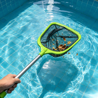 Heavy Duty Pool Leaf Skimmer Net Metal Handle Fine Debris Cleaning Tool for Spa Hot Tub Pool