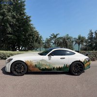 2pcs Autumn Pine Grove Car Side Wraps, Self-Adhesive PVC Waterproof & Scratch-Resistant Stickers, Car Accessory Gift