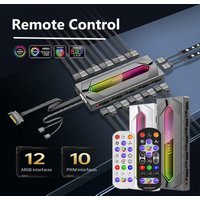 5V 3Pin 4Pin ARGB Aura Async/Sync/Remote Control ARGB&PWM Hub Adapter Interface Control Magnet SATA PC Case With Cool Fan CPU