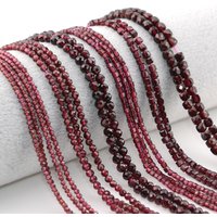 Natural Pyrope Garnet Faceted Round / Cube Beads 2mm,3mm,4mmfor Jewelry Making Bracelet Necklace Beads DIY Accessories Wholesale