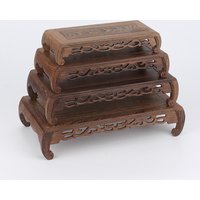 Retro Wooden Base Shelf of Fish Tank Flower Vase Bonsai Stand Artical Decor Pedestal Square Crafts Teapot Bases Natural Redwood