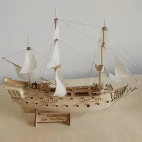 Wooden Queen Anna's Revenge Ship Model Kit Black Pearl Hand-assembled Ship Model Kit Ornaments Sailboat Model Toy Gift