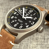 Neue Tandorio Pilot 39 mm Titanuhr NH35 Uhrwerk 200 m wasserdicht leuchtende Tauch-Automatik-Herrenuhr Saphirglas gebürstet
